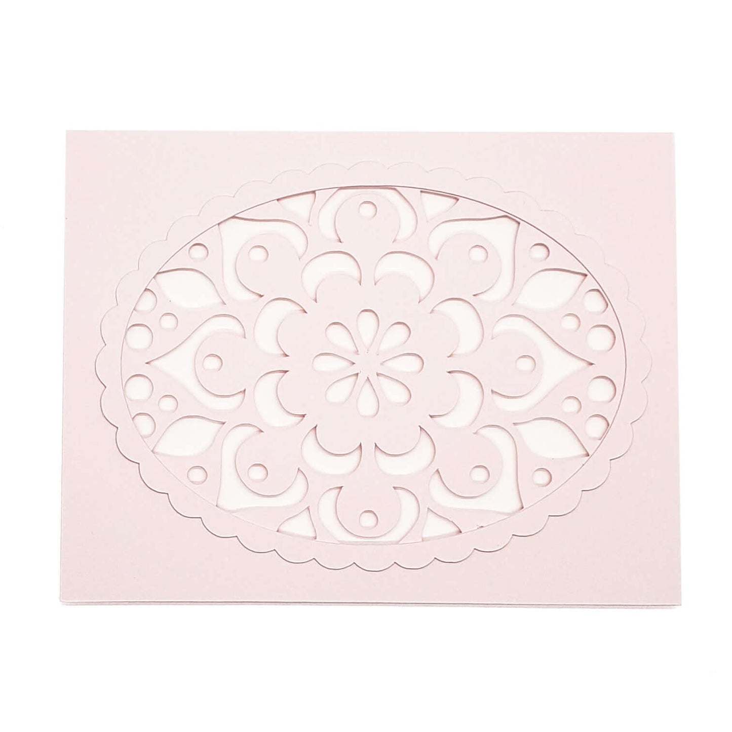 Die cut motif on pink card stock