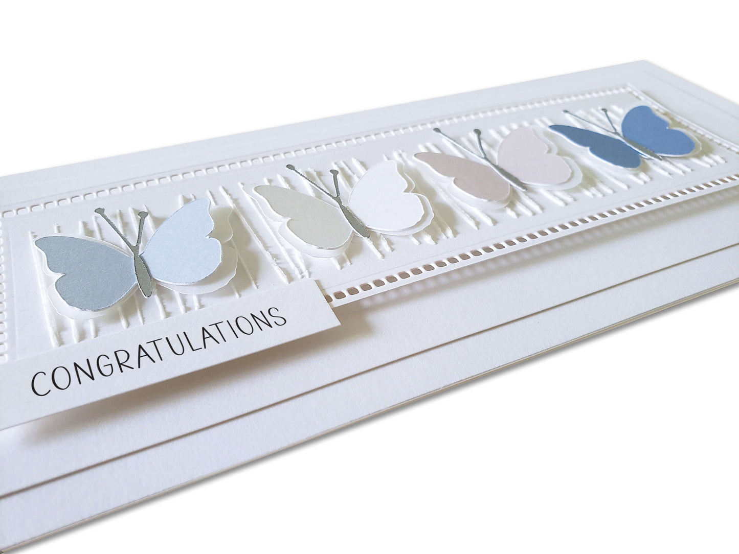 Congratulations with Blue Butterflies