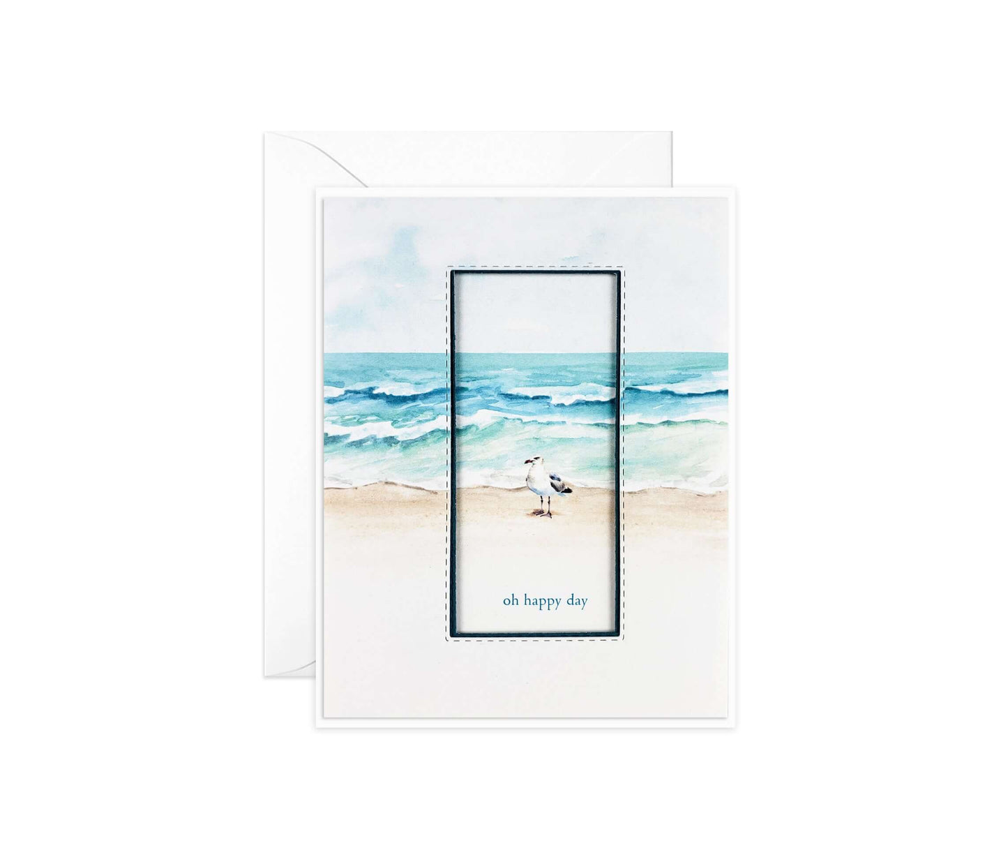 Oh happy day die cut seagull standing in the ocean surf