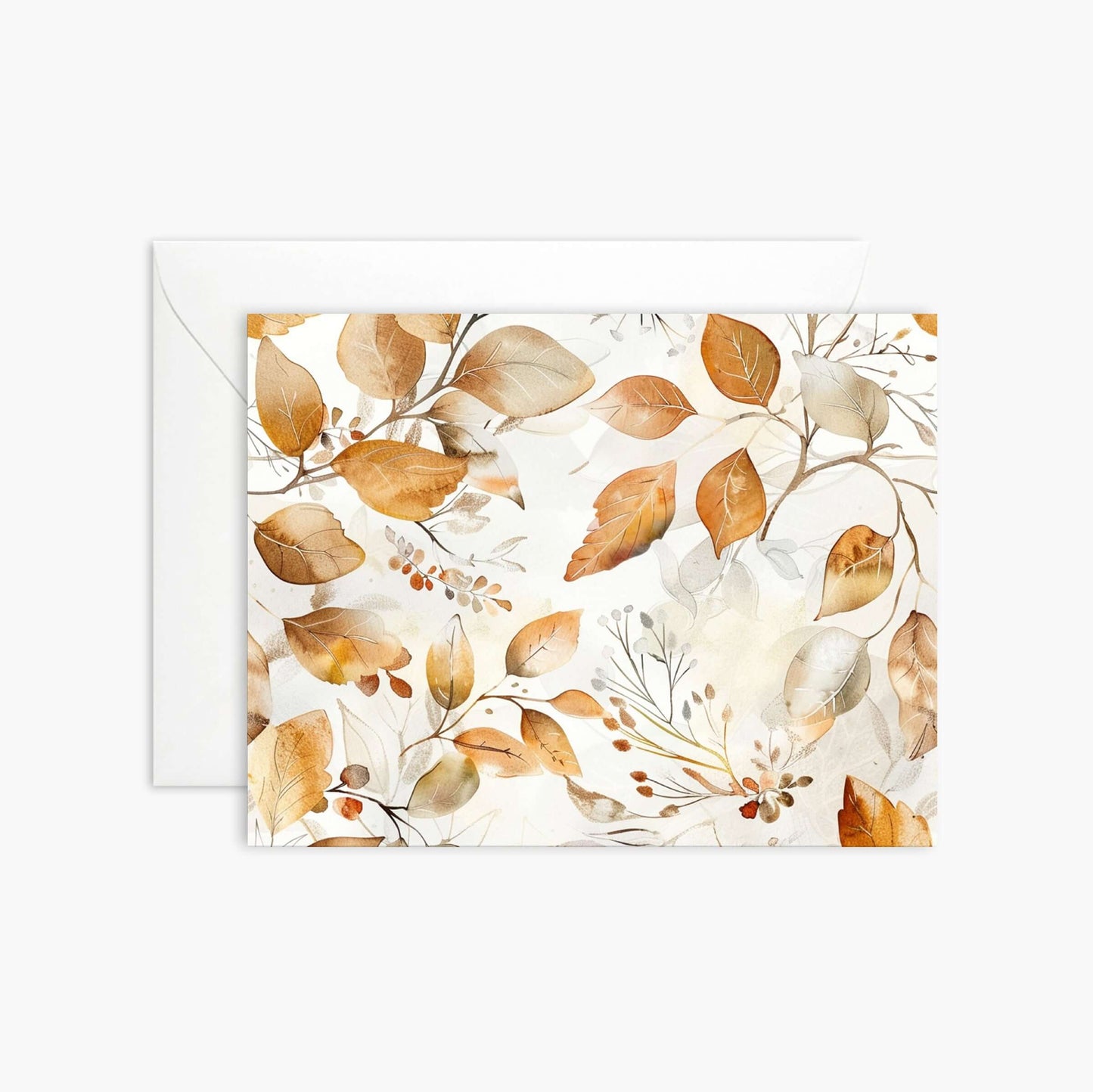 Autumn pattern of watercolor falling leaves