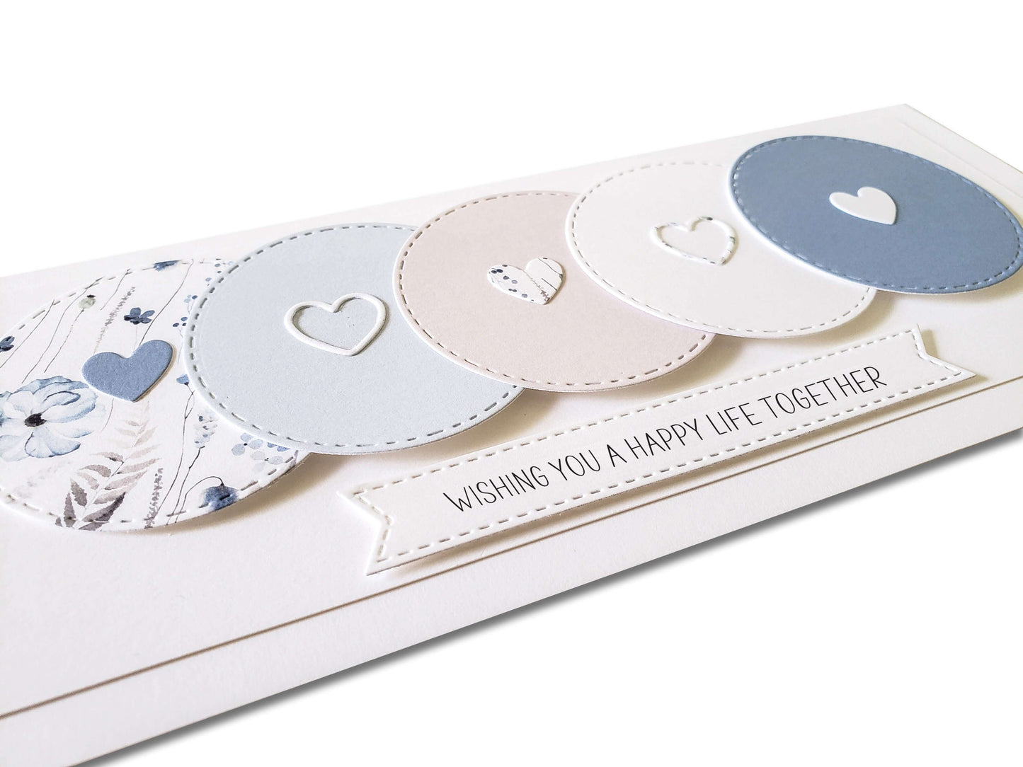 Wedding Day Wishes Die Cut Card in Shades of Blue