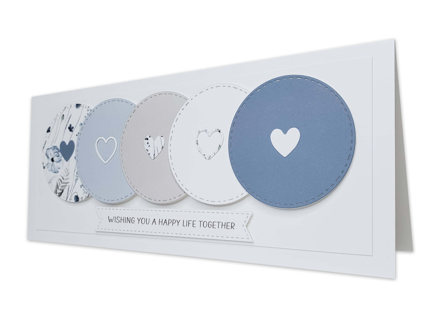 Wedding Day Wishes Die Cut Card in Shades of Blue