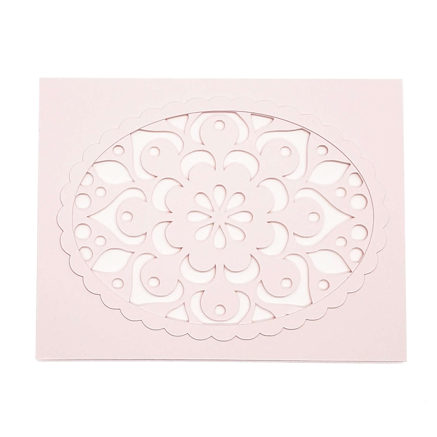 Die cut motif on pink card stock