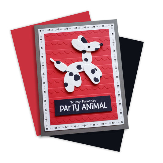 Balloon animal die cut birthday card