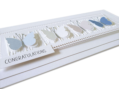 Congratulations with Blue Butterflies