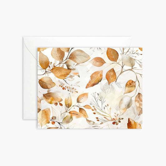 Autumn pattern of watercolor falling leaves